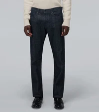 $550 Gabriela Hearst Men's Blue Straight-Leg Jeans Pants Size 54