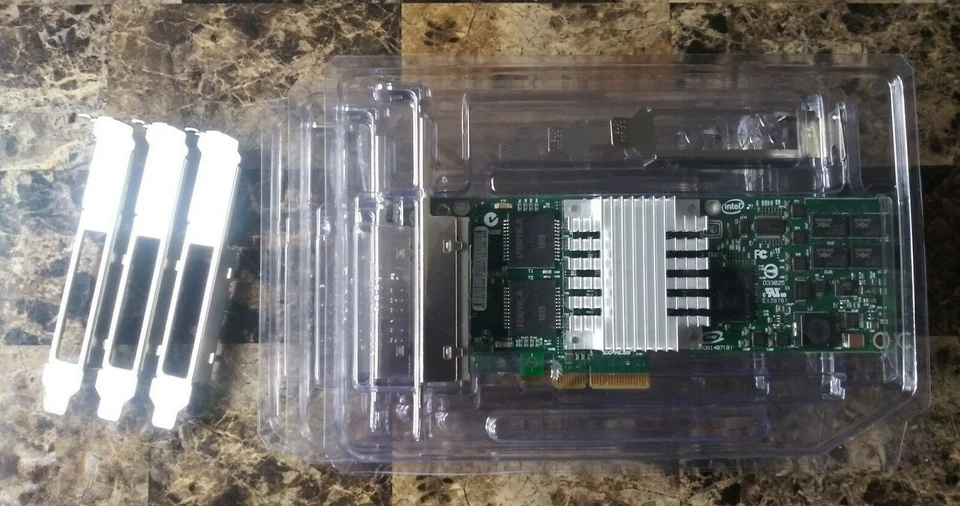 NEW INTEL PRO/1000PT EXPI9404PTL QUAD PORT ETHERNET NIC 39Y6138 w/BOTH BRACKETS - Image 3 of 4
