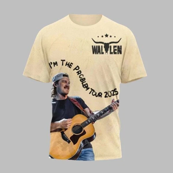 Wallen Western I’m The Problem Tour 2025 3D T-Shirt, Retro Country Music Shirt