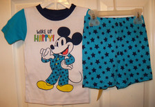 Mickey Mouse Wake Up Happy Toddler 2 Piece Short Pajama PJ Boys Size 4T NWT
