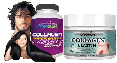 Collagen Multi Collagen Capsules Types I II III V & X Hydrolyzed Blend + cream 