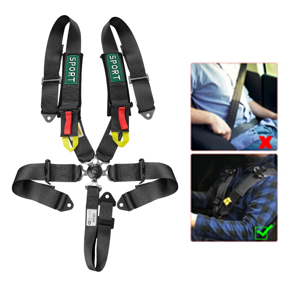 Arnés de cinturón de seguridad de carreras de 5 puntos 3" UTV ATV BUGGY TODOTERRENO RZR Polaris Foto 4 de 4