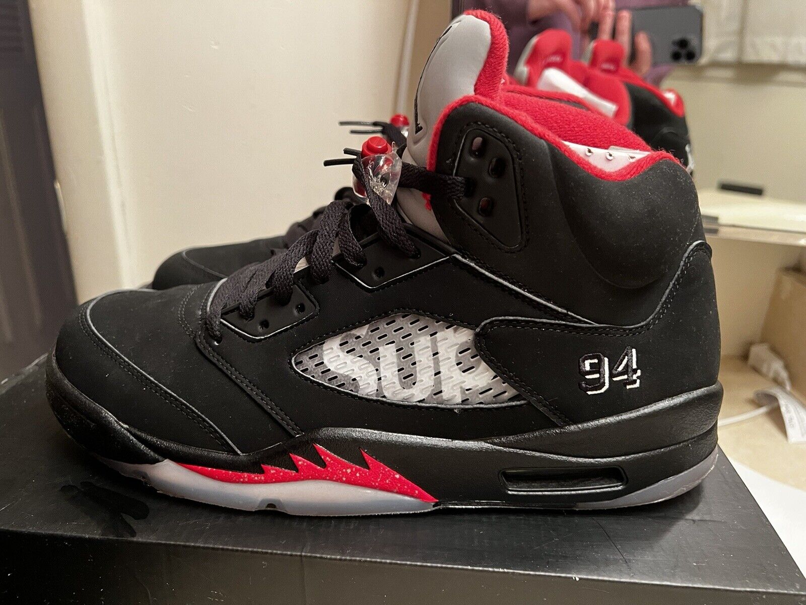 Fresh Shots of the Upcoming 'Black' Supreme x Air Jordan 5