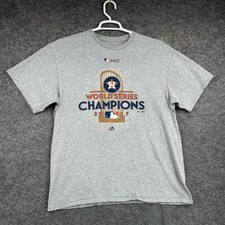 Houston Astros Shirt Mens XL Gray 2017 World Series Champions MLB Baseball Tee