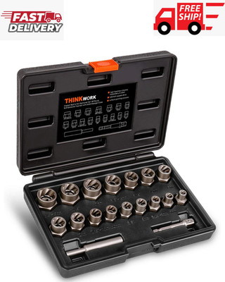 THINKWORK Bolt Extractor Kit, 18 Pieces Bolt Extractor Set, Stripped Bolt Ext...