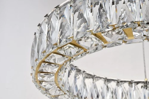 Elegant Lighting 3503D17 Monroe 18"W LED Crystal Ring Chandelier - Gold - Picture 6 of 12