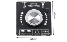 ZK-502M Mini Bluetooth 50W x 2 Stereo Amplifier: AUX/USB Input
