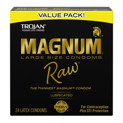 #ad Trojan Magnum Raw Large Size Condoms 24 Count $33.99