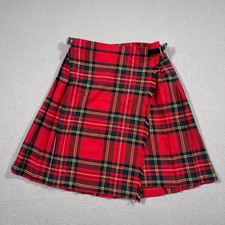 O'Neil Of Dublin Kilt Skirt Girls 7/8 Pleated Wrap Royal Stewart Red Plaid