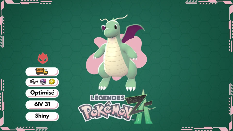 Pokémon Z-A Pokémon ZA Dracolosse 6IV 31 Shiny strat✨Baron