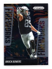 2025 Panini Prizm Brock Bowers #11 Fireworks Las Vegas Raiders