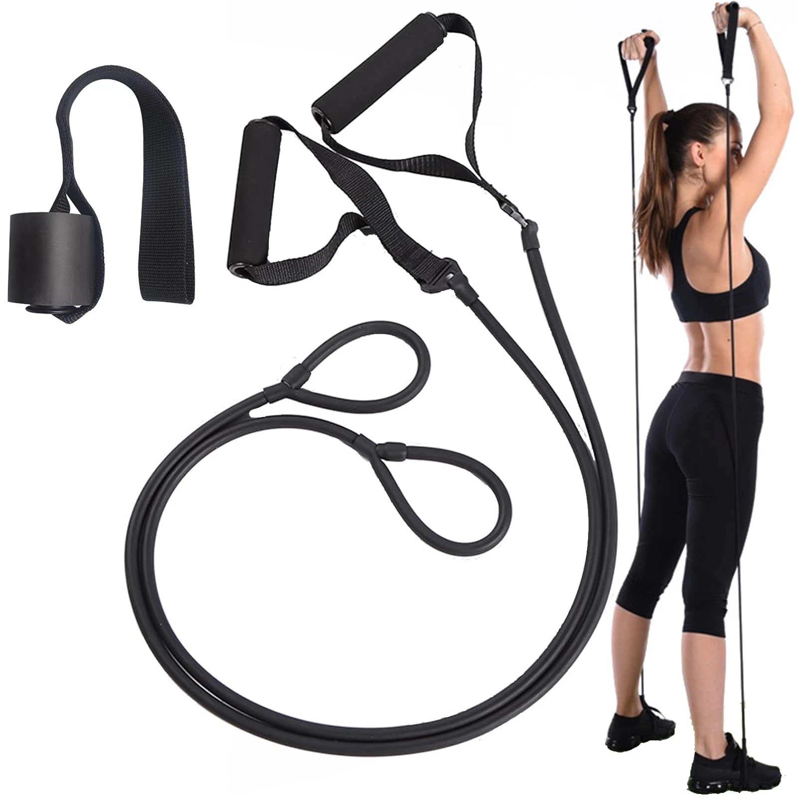 Resistance Band Set,Pull Up Exercise Bands with Door Anchors Compatible with ...