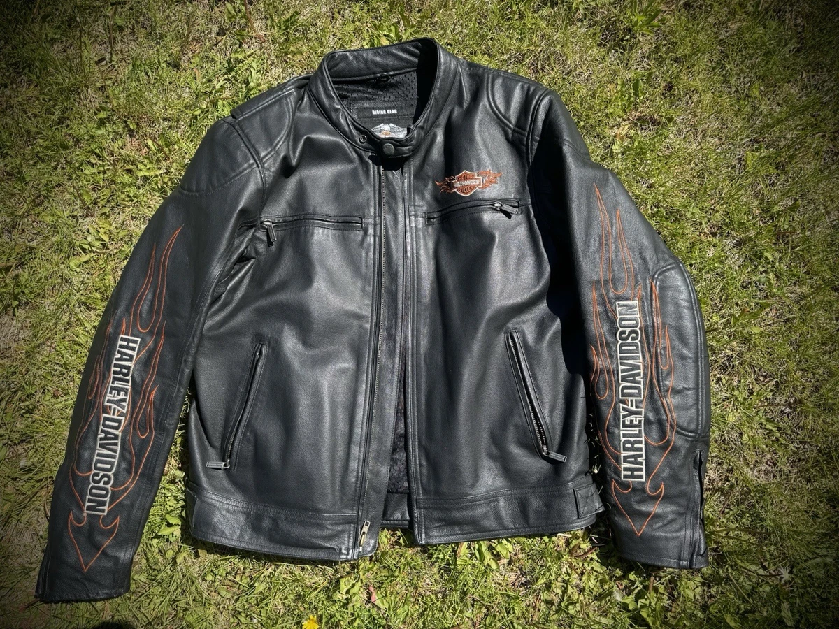 Preços baixos em Jaqueta de Couro Harley Davidson Flames | eBay