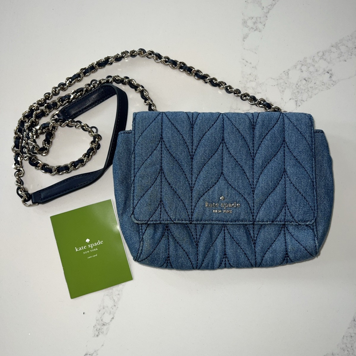 Kate Spade New York briar lane denim quilted mini emelyn shoulder 