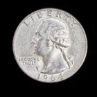 90% Silver - 1964 Washington Quarter  $0.25 FV Circulated Pre-1965 US Coin 25-15