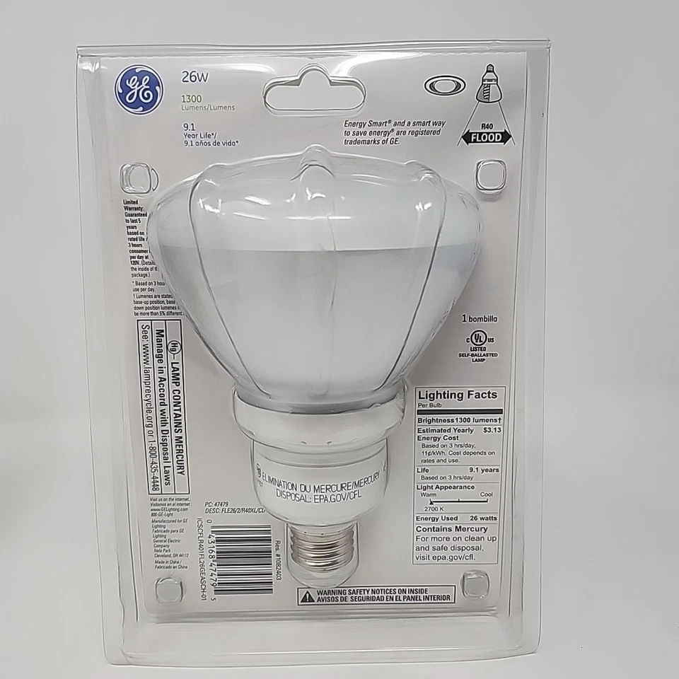 Conjunto de 2 holofotes internos GE 26W 1300 lúmens Energy Smart 2700K BR40 - Imagem 3 de 4