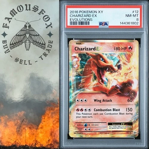 2016 POKEMON XY EVOLUTIONS #12 CHARIZARD EX PSA 8 NM-MT POKÉMON