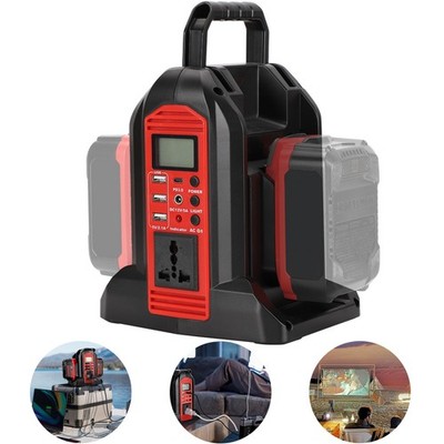 2-Ports 120V Mobile Power Inverter Portable Converter for Craftsman V20 Battery