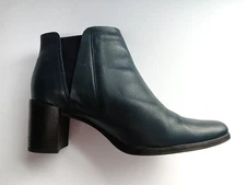 Marc Joseph NY Amsterdam Blue Leather Upper Ankle Bootie 2.5" Heel Size 7
