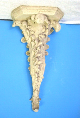 Vtg wall hanging sconce shelf resin leaves display large 20'' tall 10'' x8'' shelf