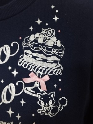 mezzo piano 160 Navy Sweat Shirt Top Japan Kawaii Heiseiretro