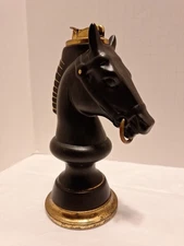 VTG Evans Art Deco Spitfire Table Lighter Horse Chess Piece Knight 7.2" Tall See