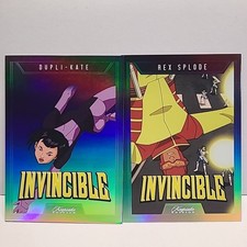 (2) Invincible Keepsake Blue Holo Cards # 19 & 80 Dupli Kate, Rex Splode