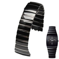 Black  Silver Ceramic Strap Band Rado Sintra Jubile 20,29mm