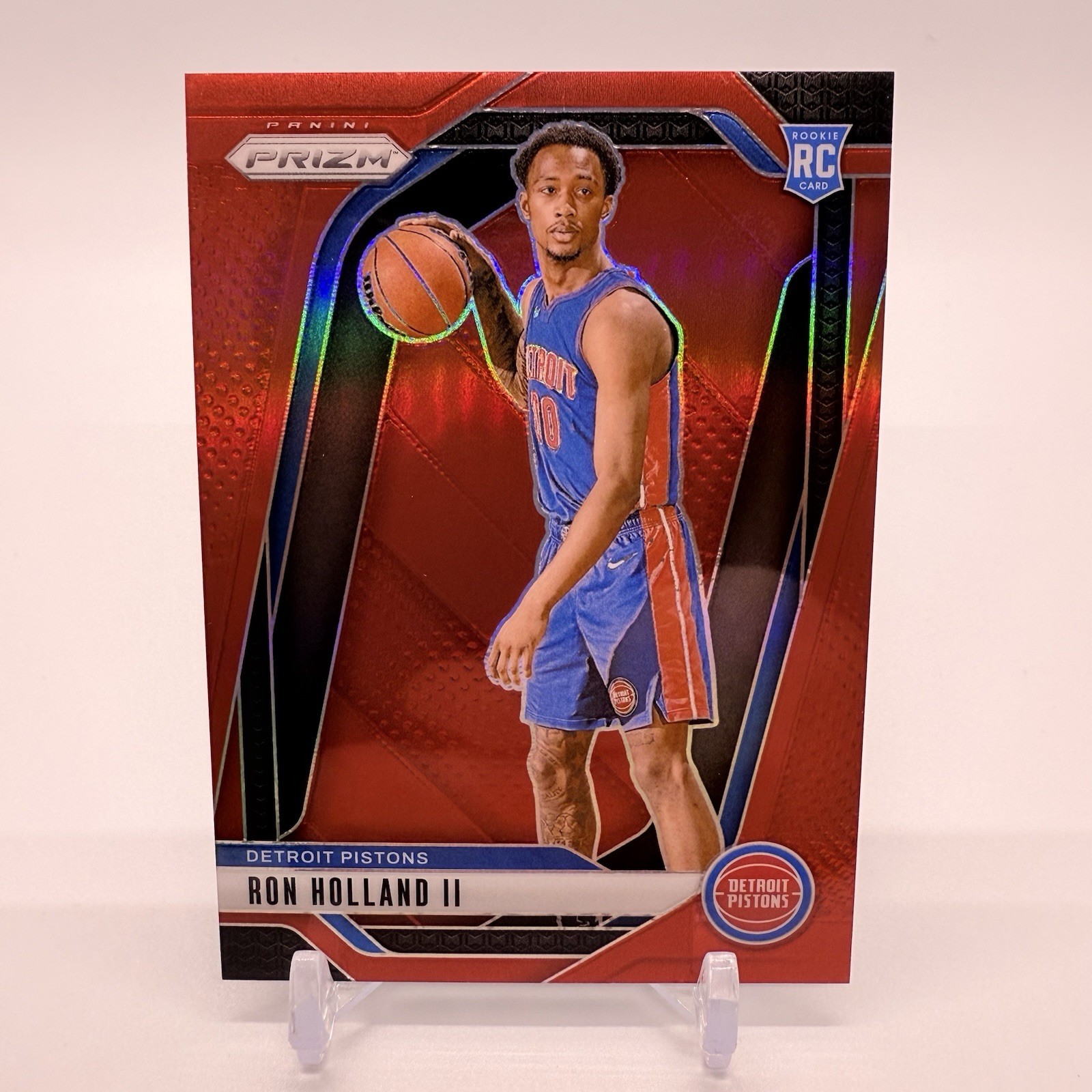 #/299! 🚨2024-25 Panini Prizm Ron Holland II RC Detroit Pistons Red Rookie #269