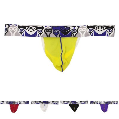 Bequeme atmungsaktive Tanga Unterwäsche für Herren im Ice Silk Print Style