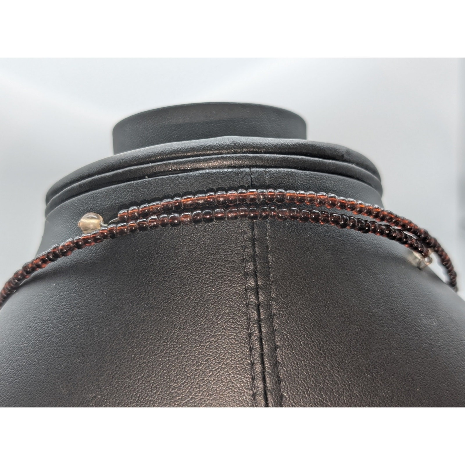 Vintage Shell Dangle Wire Beaded Adjustable Choke… - image 6