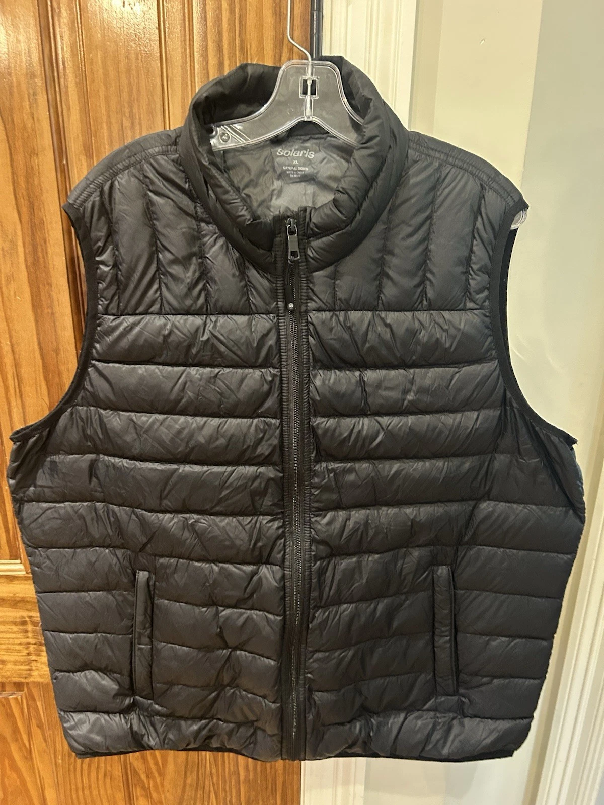 Men's Solaris Down Filled Puffer Vest, Black XL, Lightweight Packable