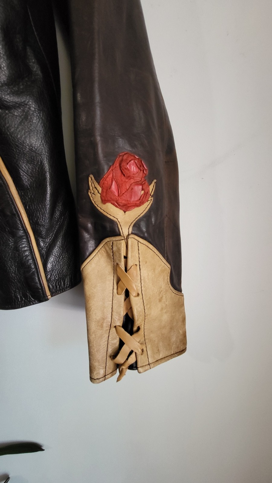 Vintage 1970s East West Leather Jacket Four Roses image 4