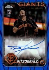 2024 Topps Chrome Rookie Autographs Blue RayWave Tyler Fitzgerald Auto /150