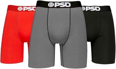 3 PACK PSD Premium Boxer Briefs Core Men s LARGE- Red,Grey,Black NIB *NEW*