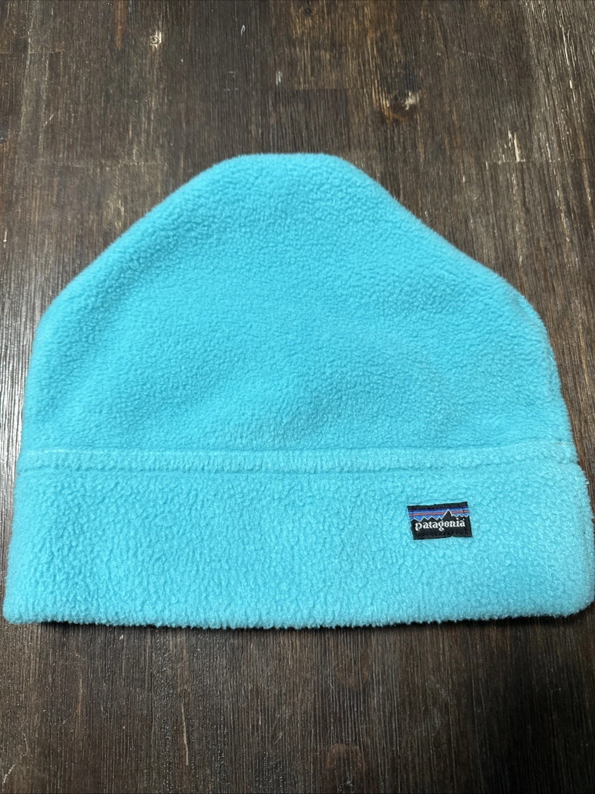 Vintage Patagonia 1990s Turquoise Fleece Beanie Hat Oversized Large Teal Seafoam