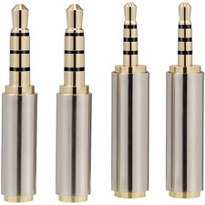 4pc Combo 2.5mm 3.5mm Male Female Aux Audio Adapter Stereo Headphone Mic TRRS