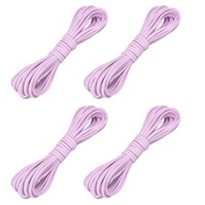 4 Pcs Faux Suede Leather Cord, 2.6mm x 5.5 Yards Flat String, Light Purple