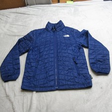 North Face Jacket Boys Medium 10/12 Blue Full Zip Quilted Puff Thermoball Eco