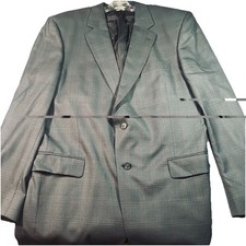 JOS. A. BANK SIGNATURE GORDON BLAZER SUIT JACKET 44 LONG BLUE GRAY PLAID EUC