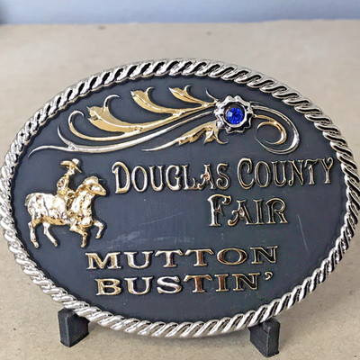 Montana silver smith Douglas county fair mutton Bustin belt buckle