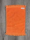 VTG Martex Bright Orange Fringe Finger Towels Yellow Tulips 70’s (2) Floral USA — photo 3