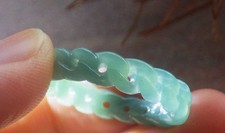 Certified Green 100 Natural A JADE Jadeite Knotted RING USA. 9.25    207817