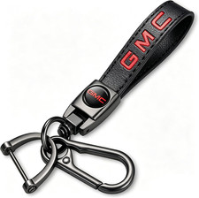 Leather Car Keychain Set for GMC Men and Women Family Present Keychain Key Ring