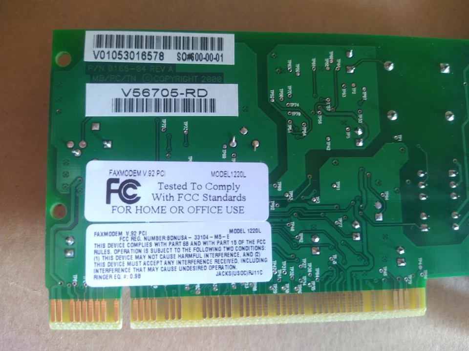 NEW Vintage Lucent Technologies - FAX-MODEM 56k V.92 PCI Fax Modem Model 1220L - Image 4 of 4