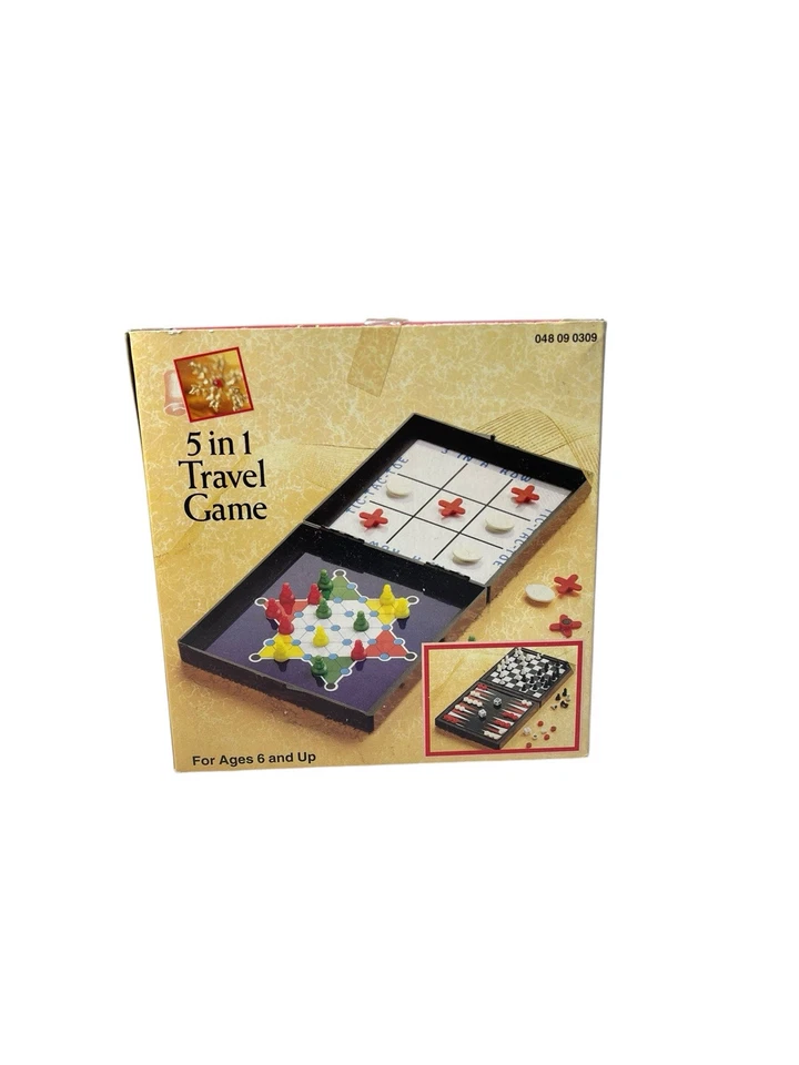 Vintage Mini Travel Game Chinese Checkers Tic Tac Toe Chess Backgammon Magnetic - Image 4 of 4
