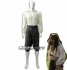 Pirates of the Caribbean Jack Sparrow Shirt Pants Costume Cosplay Halloween