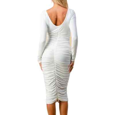 long sleeve wedding dresses with sleeves Elia- Long Sleeve Open Back Lace Wedding Dres XXXL