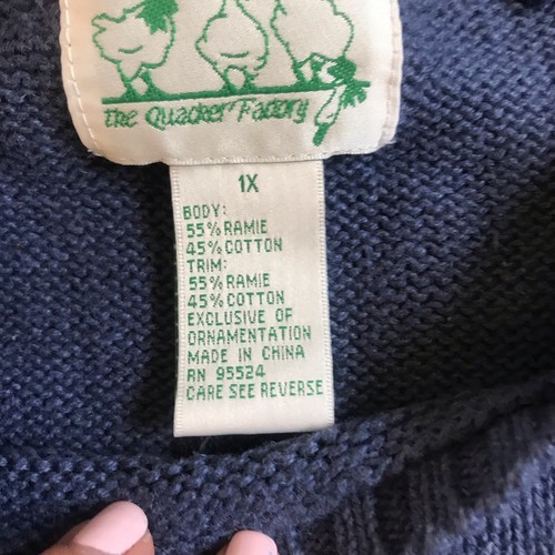 Quacker Factory Patriotic Star Sweater Size 1X NWT Pullover Blue Red Stripe QVC - Picture 5 of 10