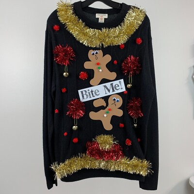 Ugly Christmas Sweater Men's sz L Gingerbread 